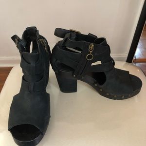 Denim and Supply genuine leather upper,wood heel.